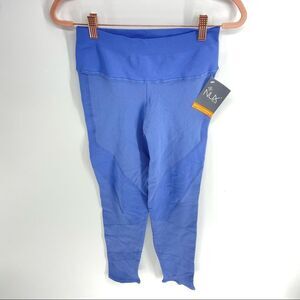 NUX blue cropped Midrise medium compression legging NWT womens large